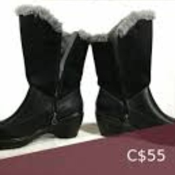 JBU by Jambu Boots "Camille" Faux Fur Lined Side Zip Wedge Mid-Calf Womens 8.5 - Picture 1 of 11